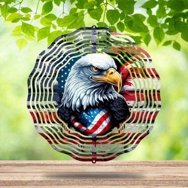 Spinning Eagle Wind Spinner - 3D Kinetic Outdoor Garden Decor