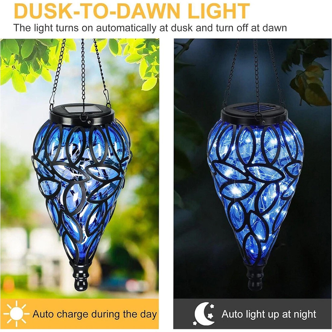 Solar Hanging Lantern - LED Outdoor Garden Yard Decoration