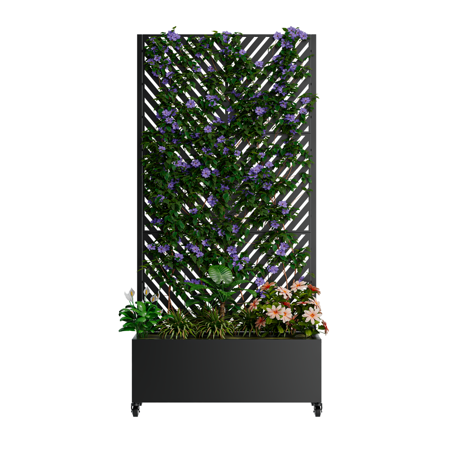 Metal Raised Garden Bed with Trellis - 73x35x16in Planter Box