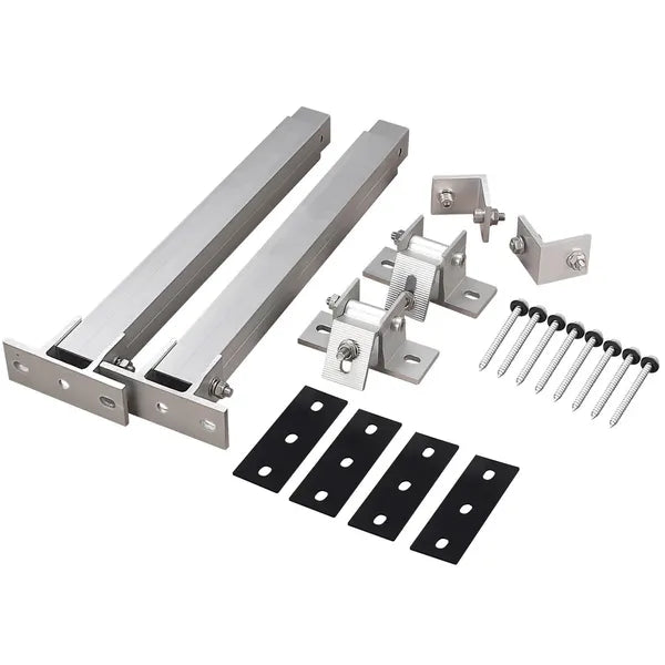 Adjustable Solar Panel Mounting Foot Brackets - 15-30° Tilt Set