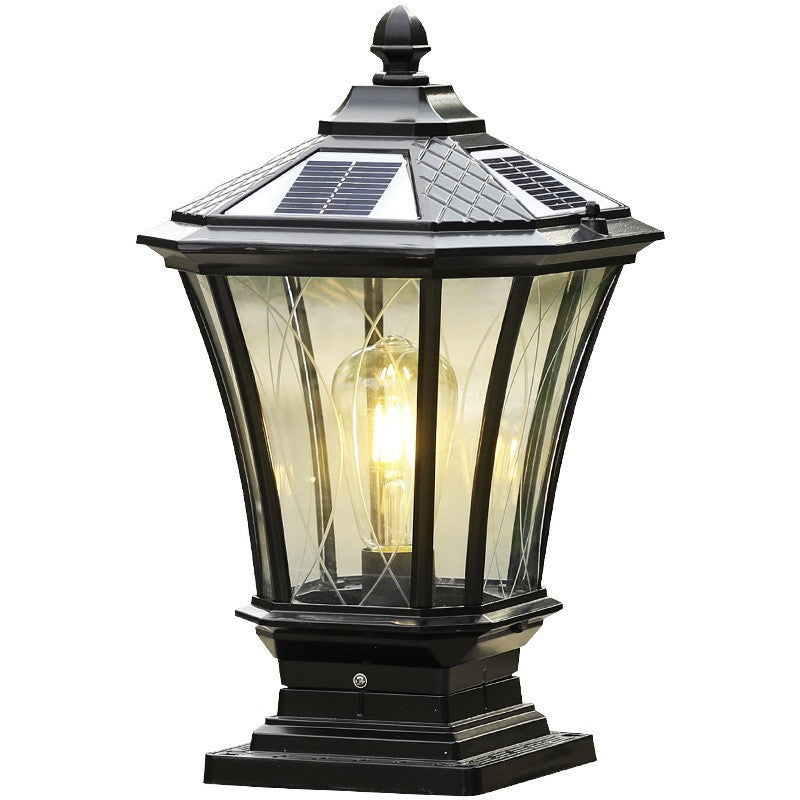 Solar European Pillar Light - Outdoor Gate & Fence Column Lamp