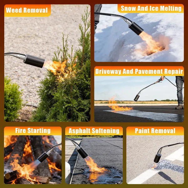 Propane Weed Torch Burner - 180,000 BTU with 10ft Hose