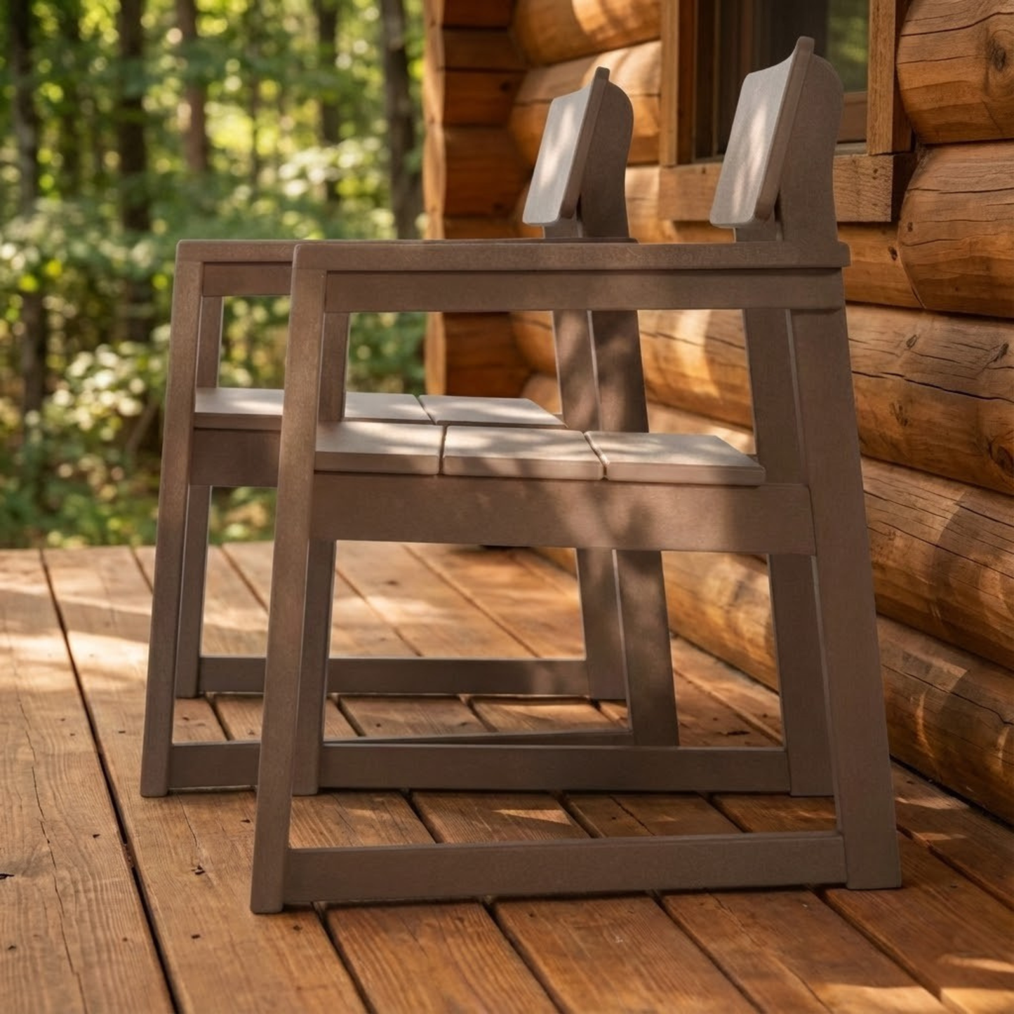 HDPE Outdoor Dining Armchair - All-Weather Patio Chair with Backrest