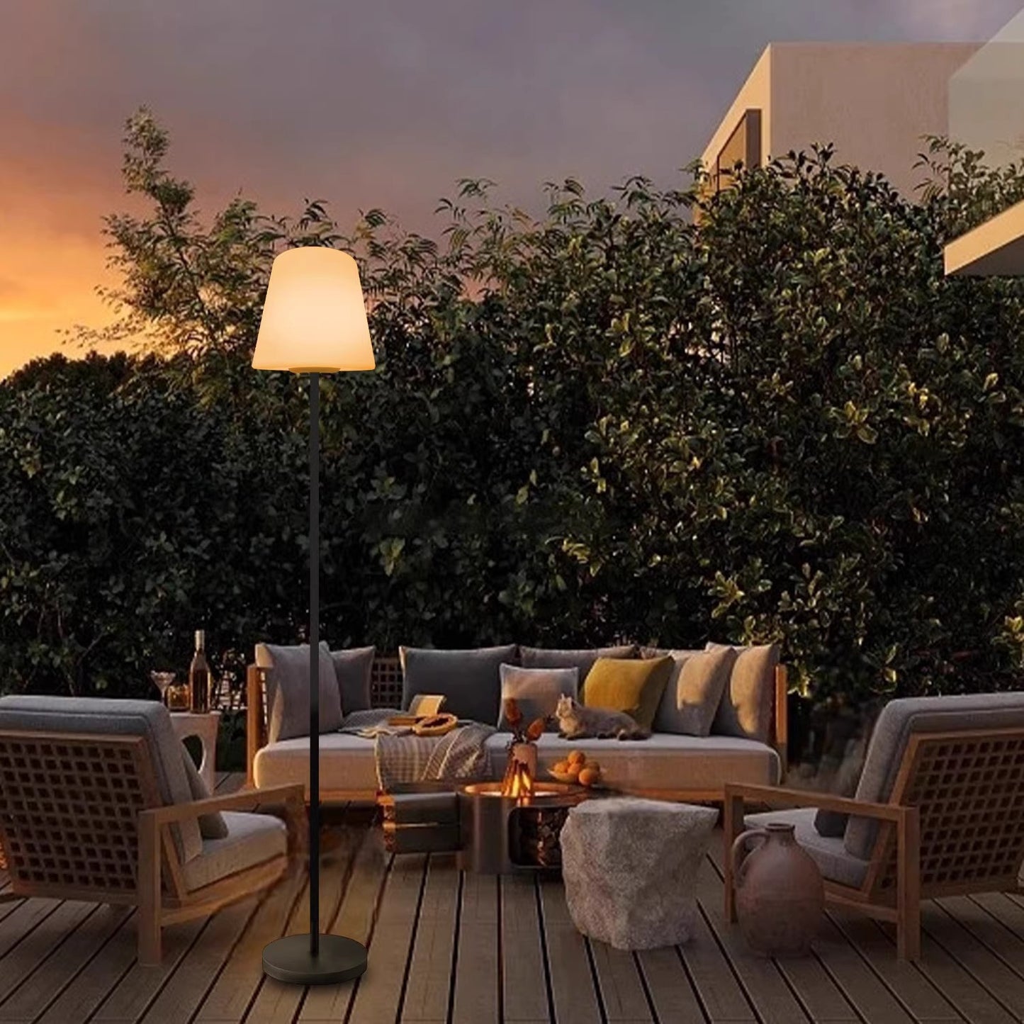 Solar Floor Lamp - Rotational Outdoor Courtyard Plastic Light