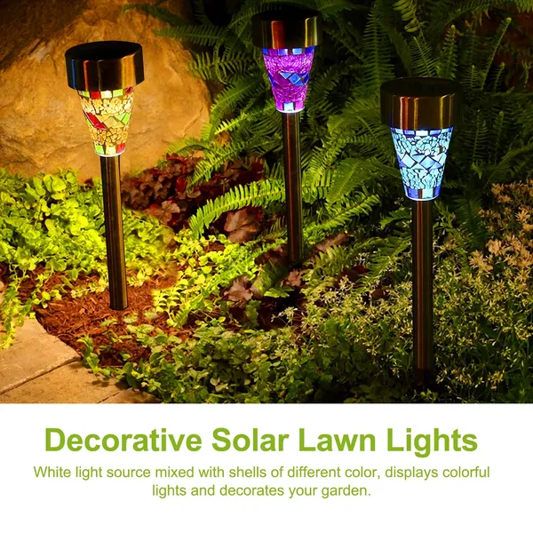 Solar Garden Pathway Lights 6-Pack - Outdoor Water-Resistant IP44