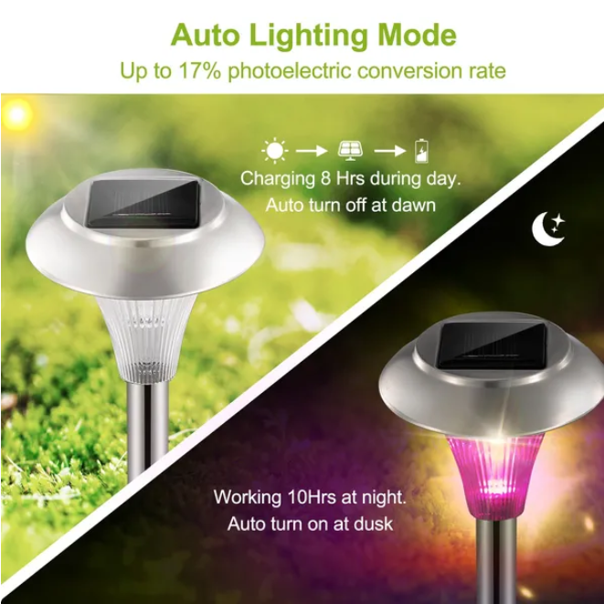 Solar Garden Pathway Lights 4-Pack - Outdoor Waterproof
