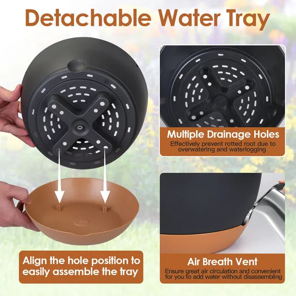 Self-Watering Hanging Planter 9.6in - With Drainage Holes