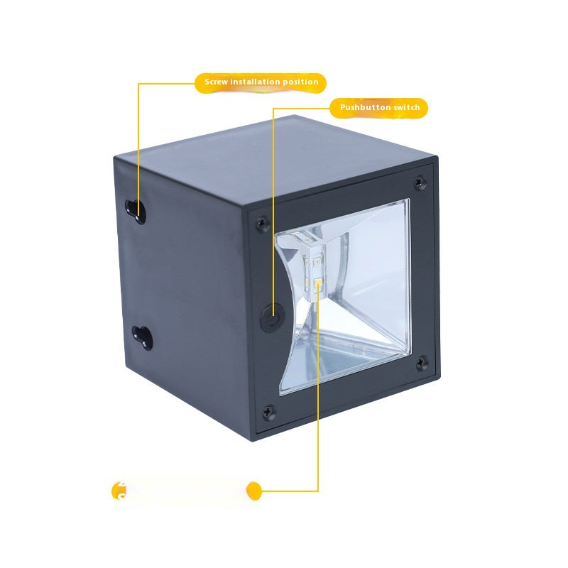 Square Solar Atmosphere Wall Lamp - Outdoor Home Accent