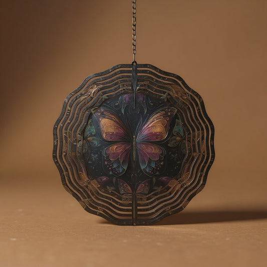 3D Butterfly Wind Spinner - Iron Kinetic Garden Yard Art