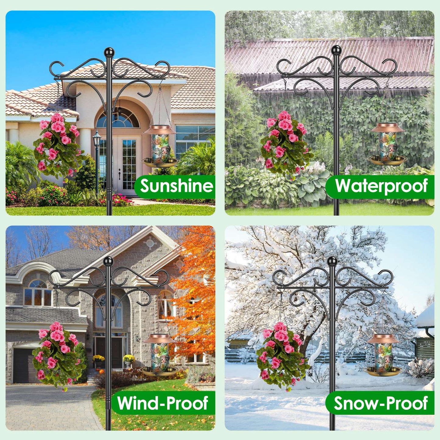 Shepherd's Hook Plant Hanger 2-Pack - Heavy Duty Garden Pole