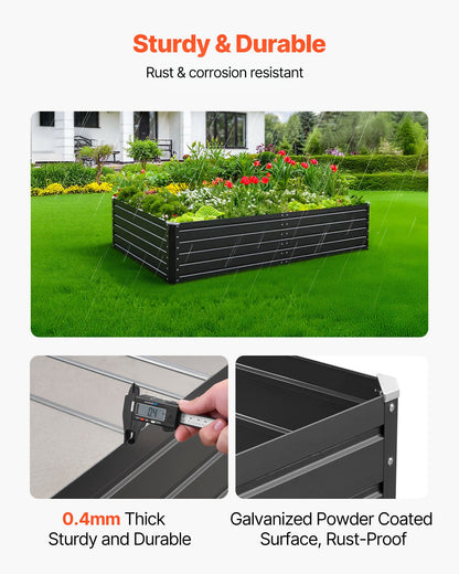Galvalume Metal Raised Garden Bed - Open-Bottom Outdoor Planter