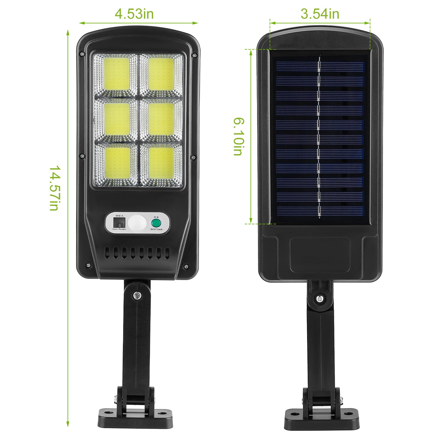 Solar Motion Sensor Wall Light - IP65, 3 Power Options, Outdoor