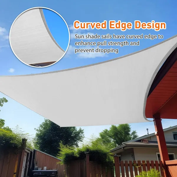 Sunshade Sail 10x13ft - HDPE Shade Canopy, Light Grey