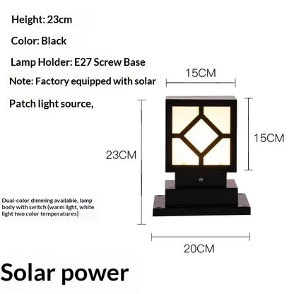 Solar Pillar Lawn Lights - Outdoor Path & Border Lamps