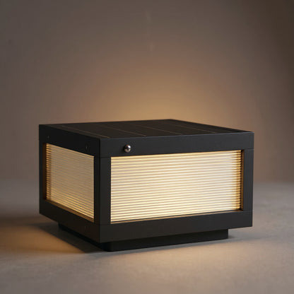 Solar LED Post Cap Light - Black, Outdoor Fence & Deck Lighting