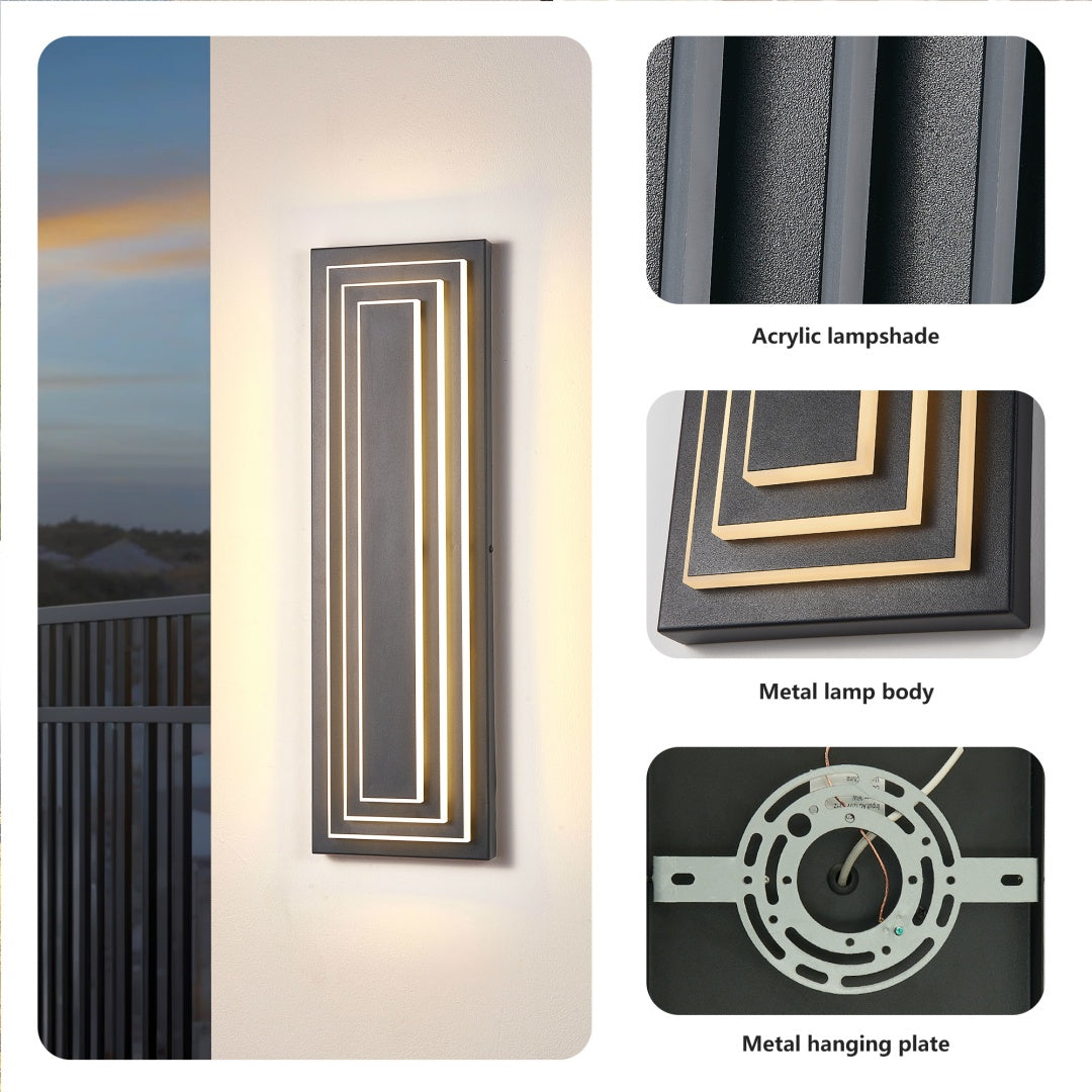 Modern Long Outdoor Wall Light 23.6in - Exterior LED House Fixture