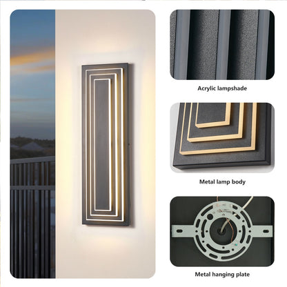 Modern Long Outdoor Wall Light 23.6in - Exterior LED House Fixture