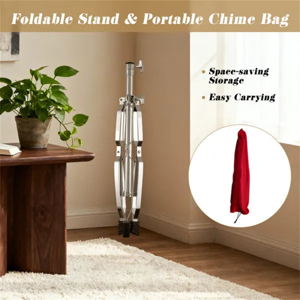 36-Tube Wind Chime with Tripod Stand - Portable Percussion