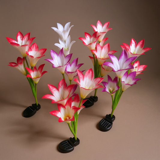 Solar Lily Flower Pathway Lights - 7-Color IP65 Waterproof
