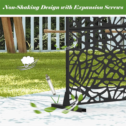 Freestanding Metal Privacy Screen - Outdoor Panel Divider