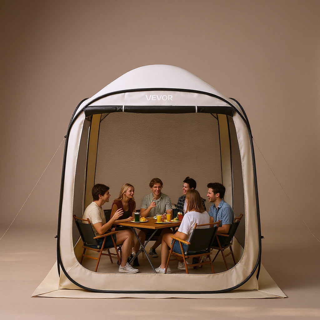 4-6 Person Pop-Up Screen House Tent - Portable Outdoor Canopy