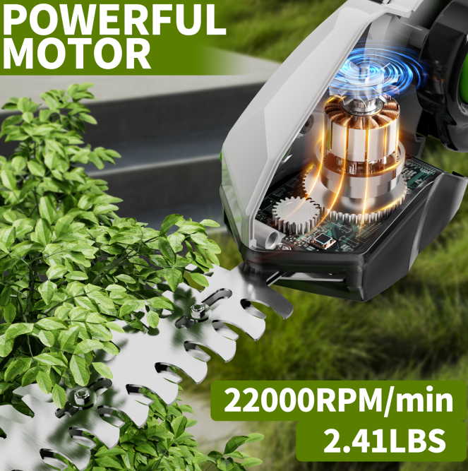 2-in-1 Cordless Hedge Trimmer & Grass Shears - 21V Electric