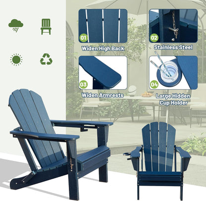 HDPE Adirondack Chair - Weather-Resistant Outdoor Patio Seat