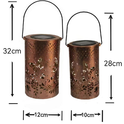 Solar Butterfly Projection Lamp - Iron Hollow Courtyard Decor