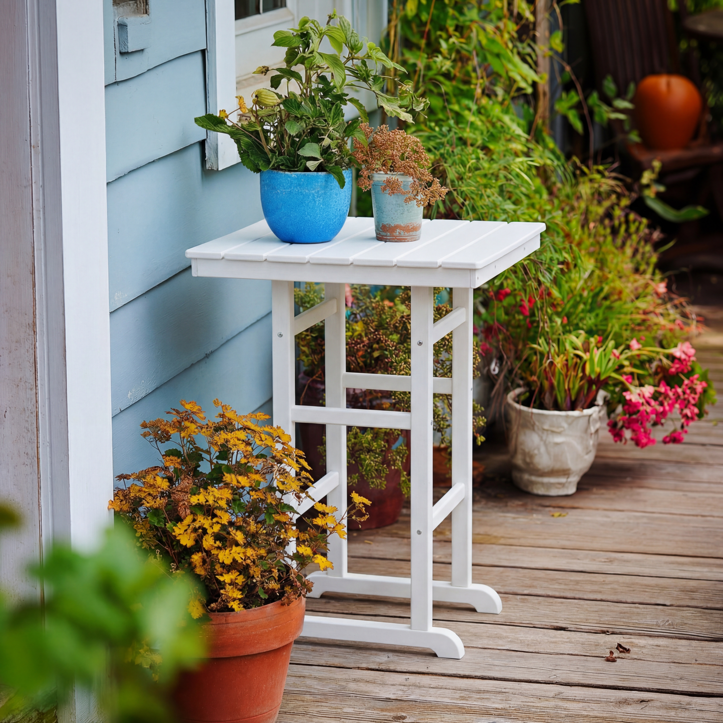 HDPE Bar Height Patio Table - All-Weather Outdoor Bistro Table