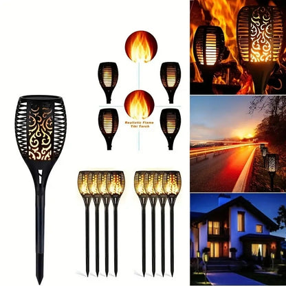 Solar Flickering Flame Torch Lights - Outdoor Garden Pathway