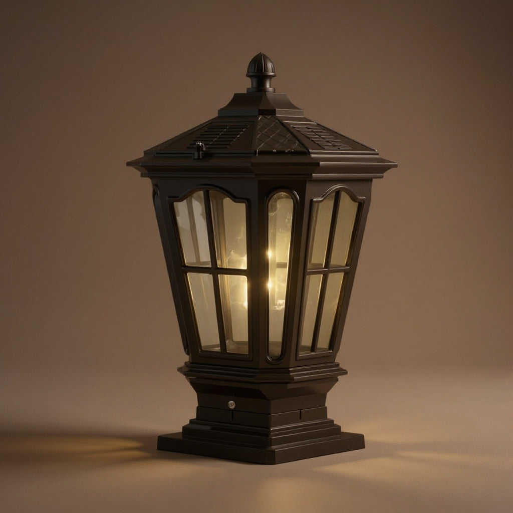 Solar European Pillar Light - Outdoor Gate & Fence Column Lamp