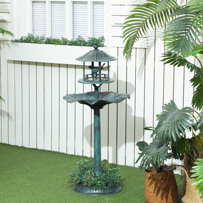 3-in-1 Bird Bath & Feeder Pedestal - Large Water Basin Garden