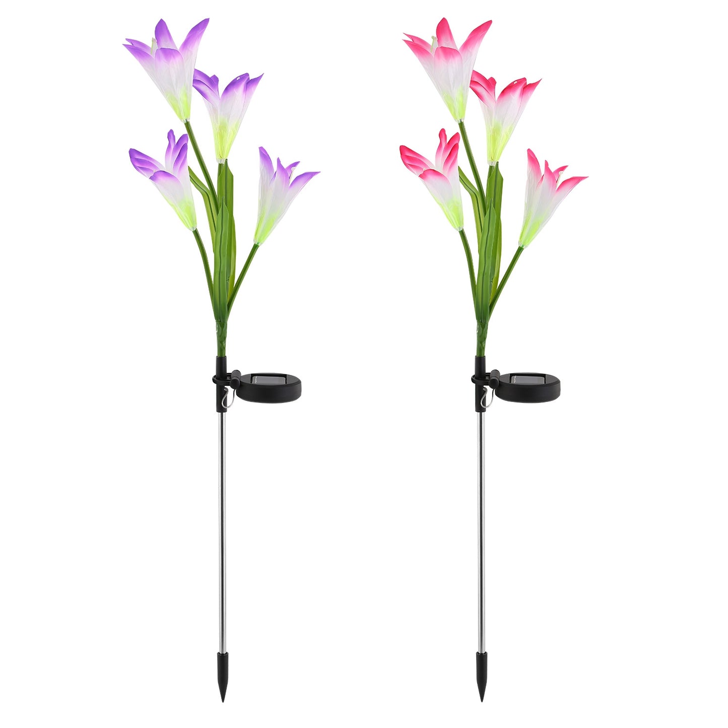 Solar Lily Flower Pathway Lights - 7-Color IP65 Waterproof