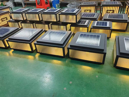 Solar LED Pillar Lights - Outdoor Landscape Wall Post Lights