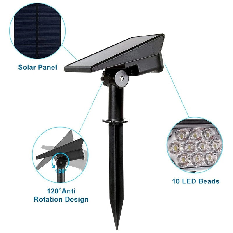 Solar Garden Stake Spotlights - LED Landscape Pathway Lights