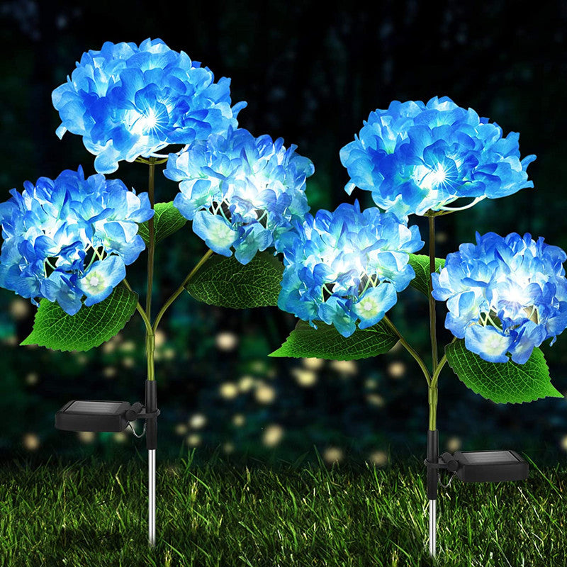 Solar Hydrangea Ground Lights - Decorative Outdoor Floral Lamps