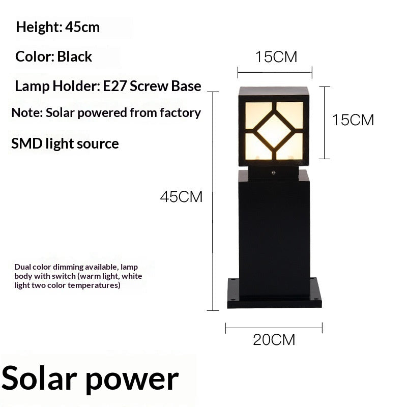 Solar Pillar Lawn Lights - Outdoor Path & Border Lamps