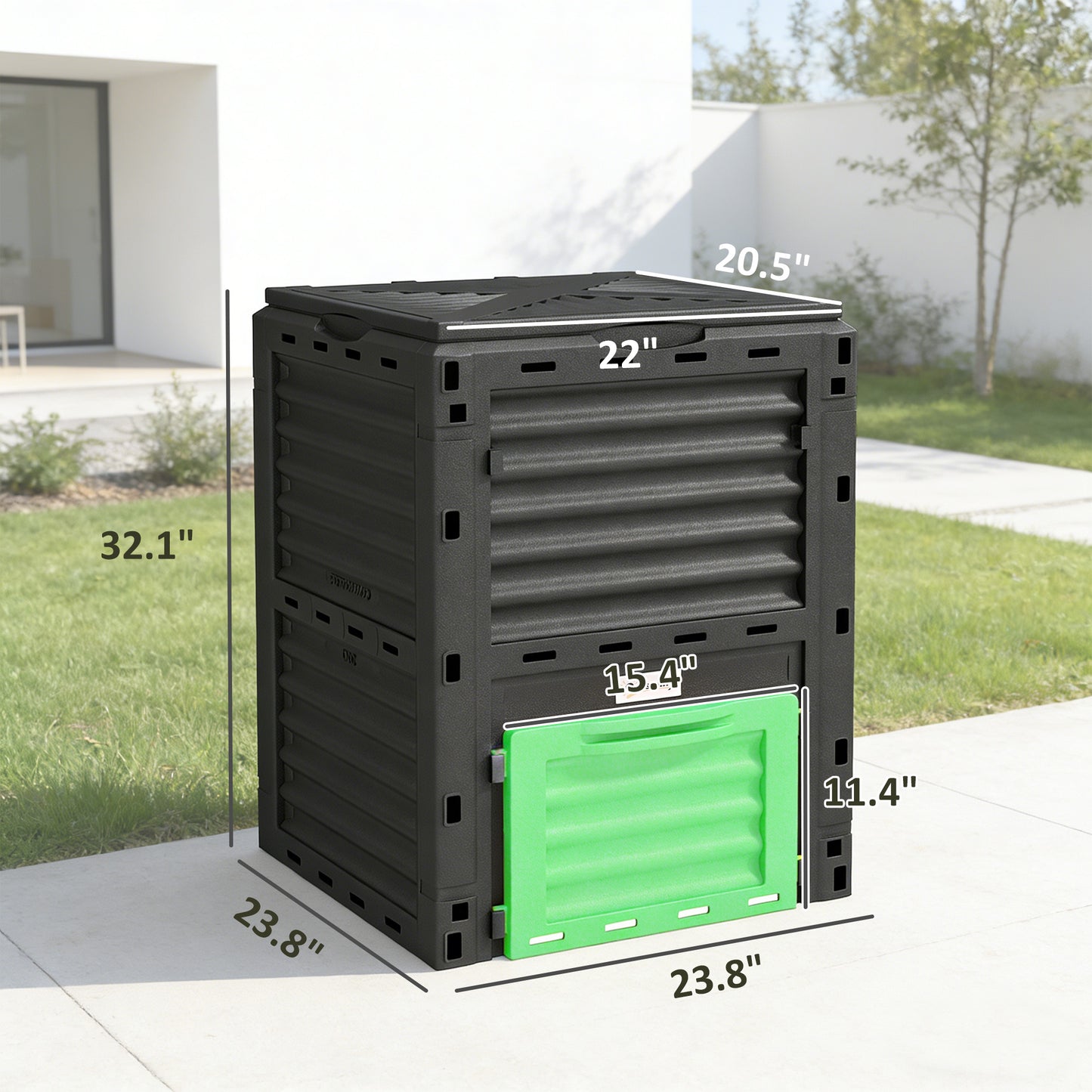 80 Gallon Garden Compost Bin - Large-Capacity Outdoor Composter
