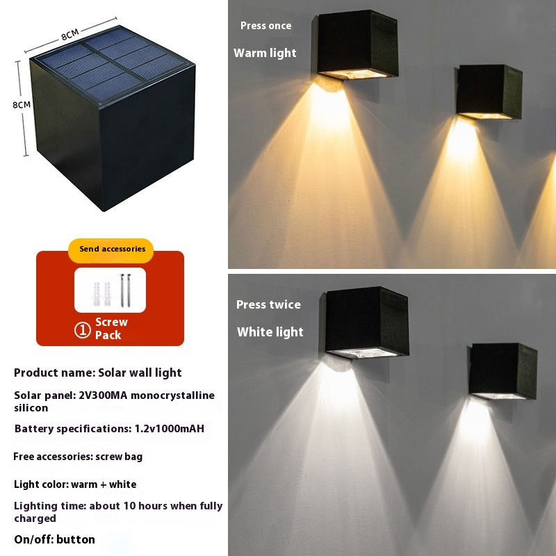 Square Solar Atmosphere Wall Lamp - Outdoor Home Accent