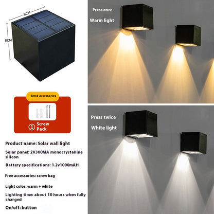 Square Solar Atmosphere Wall Lamp - Outdoor Home Accent