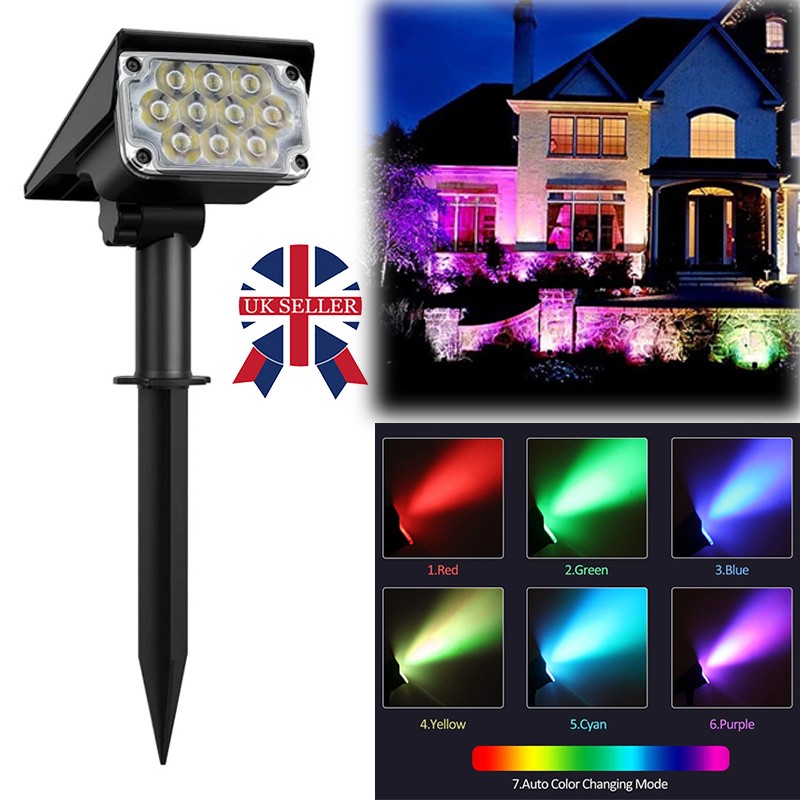 Solar Garden Stake Spotlights - LED Landscape Pathway Lights