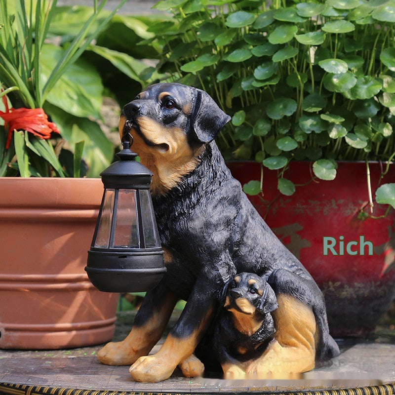 Solar Resin Garden Ornament Lamp - Decorative Outdoor Craft