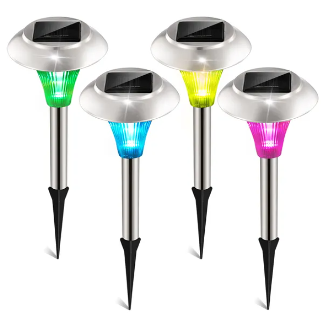 Solar Garden Pathway Lights 4-Pack - Outdoor Waterproof