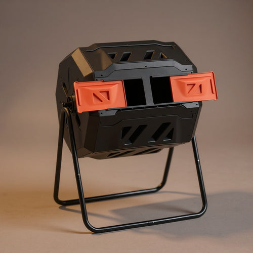 43 Gallon Dual-Chamber Compost Bin - Outdoor Flip-Top Composter