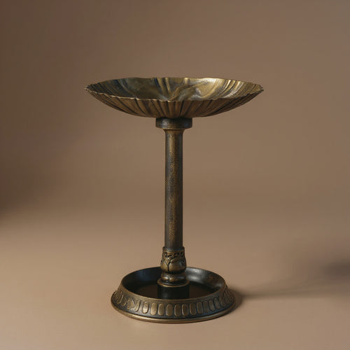 Antique Bird Bath 32in - Decorative Pedestal with Bird Feeder Bowl
