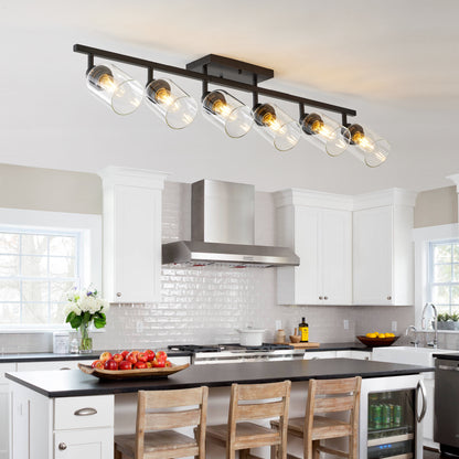 6-Light Track Lighting Kit - Black Adjustable Spotlight Fixture