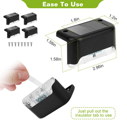 Solar Fence Step Lights - Water-Resistant Dusk-to-Dawn Sensor