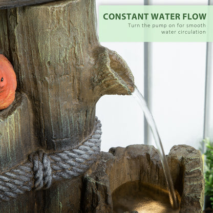Cascading Bird Bath Fountain with Birdhouse - Garden Waterfall