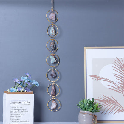 Crystal Raw Stone Wind Chime Pendant - Natural Hanging Decor
