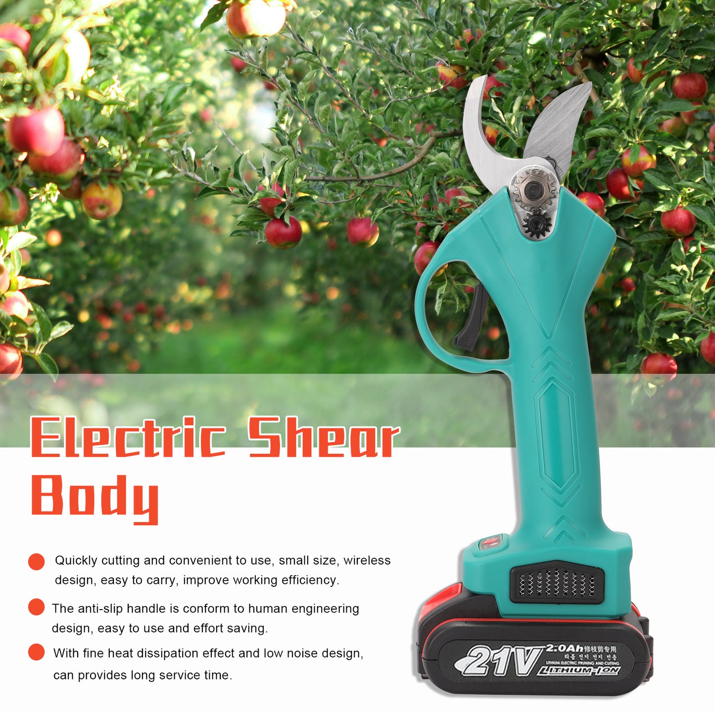 Lithium Electric Pruning Shears - Horticultural Fruit Tree Tool